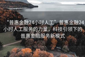 “普惠金融24小時(shí)人工”普惠金融24小時(shí)人工服務(wù)的力量，科技引領(lǐng)下的普惠金融服務(wù)新模式