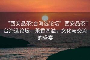 “西安品茶t臺海選論壇”西安品茶T臺海選論壇，茶香四溢，文化與交流的盛宴