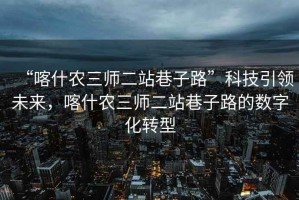 “喀什農(nóng)三師二站巷子路”科技引領(lǐng)未來(lái)，喀什農(nóng)三師二站巷子路的數(shù)字化轉(zhuǎn)型