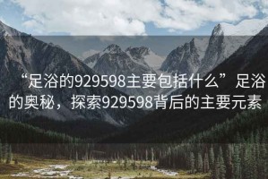 “足浴的929598主要包括什么”足浴的奧秘，探索929598背后的主要元素