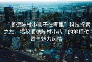 “順德陳村小巷子在哪里”科技探索之旅，揭秘順德陳村小巷子的地理位置與魅力風(fēng)情