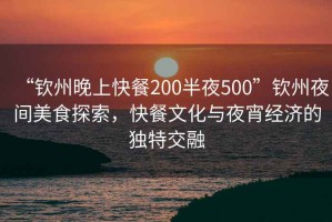 “欽州晚上快餐200半夜500”欽州夜間美食探索，快餐文化與夜宵經(jīng)濟的獨特交融
