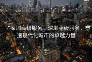 “深圳高級服務(wù)”深圳高級服務(wù)，塑造現(xiàn)代化城市的卓越力量