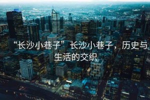 “長(zhǎng)沙小巷子”長(zhǎng)沙小巷子，歷史與生活的交織