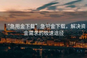 “急用金下載”急用金下載，解決資金需求的極速途徑