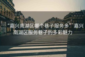 “嘉興南湖區(qū)哪個巷子服務(wù)多”嘉興南湖區(qū)服務(wù)巷子的多彩魅力