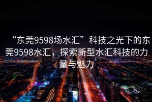 “東莞9598場(chǎng)水匯”科技之光下的東莞9598水匯，探索新型水匯科技的力量與魅力