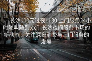 “長沙100元過夜1130.上門服務(wù)24小時隨叫隨到.cc”長沙夜間服務(wù)市場的新動態(tài)，關(guān)注深夜消費與上門服務(wù)的發(fā)展