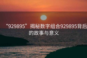 “929895”揭秘?cái)?shù)字組合929895背后的故事與意義