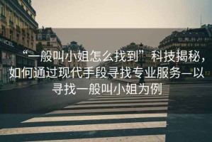 “一般叫小姐怎么找到”科技揭秘，如何通過現(xiàn)代手段尋找專業(yè)服務(wù)—以尋找一般叫小姐為例