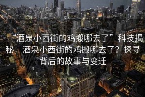 “酒泉小西街的雞搬哪去了”科技揭秘，酒泉小西街的雞搬哪去了？探尋背后的故事與變遷