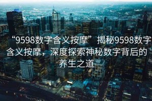 “9598數(shù)字含義按摩”揭秘9598數(shù)字含義按摩，深度探索神秘?cái)?shù)字背后的養(yǎng)生之道