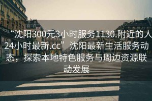 “沈陽(yáng)300元3小時(shí)服務(wù)1130.附近的人24小時(shí)最新.cc”沈陽(yáng)最新生活服務(wù)動(dòng)態(tài)，探索本地特色服務(wù)與周邊資源聯(lián)動(dòng)發(fā)展