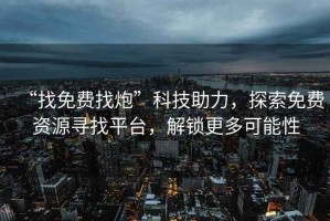 “找免費(fèi)找炮”科技助力，探索免費(fèi)資源尋找平臺(tái)，解鎖更多可能性