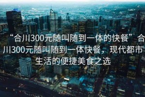 “合川300元隨叫隨到一體的快餐”合川300元隨叫隨到一體快餐，現(xiàn)代都市生活的便捷美食之選