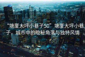 “塘廈大坪小巷子50”塘廈大坪小巷子，城市中的隱秘角落與獨(dú)特風(fēng)情