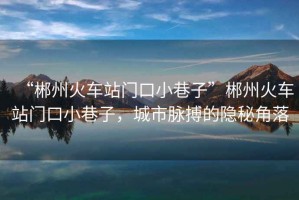 “郴州火車站門口小巷子”郴州火車站門口小巷子，城市脈搏的隱秘角落