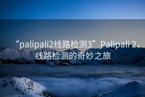“palipali2線路檢測3”Palipali 2，線路檢測的奇妙之旅