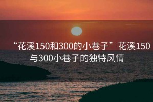 “花溪150和300的小巷子”花溪150與300小巷子的獨(dú)特風(fēng)情