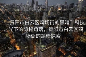 “貴陽(yáng)市白云區(qū)雞場(chǎng)街的黑暗”科技之光下的隱秘角落，貴陽(yáng)市白云區(qū)雞場(chǎng)街的黑暗探索