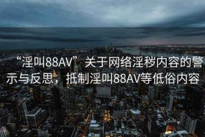 “淫叫88AV”關于網(wǎng)絡淫穢內容的警示與反思，抵制淫叫88AV等低俗內容