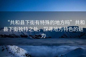 “共和縣下街有特殊的地方嗎”共和縣下街獨特之處，探尋地方特色的魅力