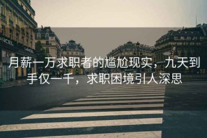 月薪一萬(wàn)求職者的尷尬現(xiàn)實(shí)，九天到手僅一千，求職困境引人深思