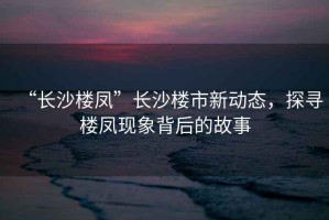 “長沙樓鳳”長沙樓市新動態(tài)，探尋樓鳳現(xiàn)象背后的故事