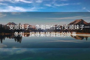 “安順妹子一條街叫什么?安順妹子一條街，探尋繁華背后的故事