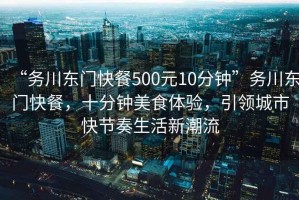 “務(wù)川東門快餐500元10分鐘”務(wù)川東門快餐，十分鐘美食體驗，引領(lǐng)城市快節(jié)奏生活新潮流
