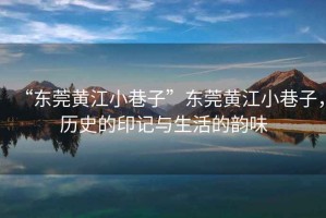 “東莞黃江小巷子”東莞黃江小巷子，歷史的印記與生活的韻味