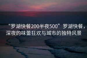 “羅湖快餐200半夜500”羅湖快餐，深夜的味蕾狂歡與城市的獨(dú)特風(fēng)景