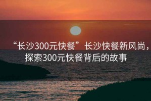 “長沙300元快餐”長沙快餐新風(fēng)尚，探索300元快餐背后的故事
