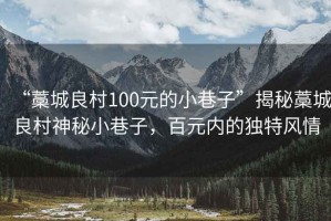 “藁城良村100元的小巷子”揭秘藁城良村神秘小巷子，百元內(nèi)的獨特風情