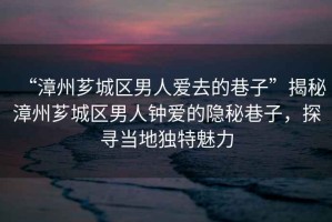 “漳州薌城區(qū)男人愛去的巷子”揭秘漳州薌城區(qū)男人鐘愛的隱秘巷子，探尋當?shù)鬲毺伧攘? title=
