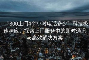 “300上門4個小時電話多少”科技極速響應(yīng)，探索上門服務(wù)中的即時通訊與高效解決方案
