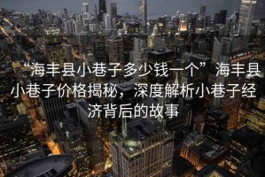 “海豐縣小巷子多少錢一個”海豐縣小巷子價格揭秘，深度解析小巷子經(jīng)濟背后的故事