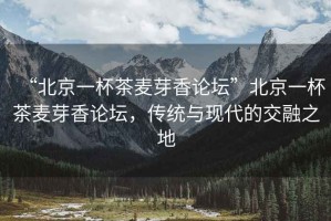 “北京一杯茶麥芽香論壇”北京一杯茶麥芽香論壇，傳統(tǒng)與現(xiàn)代的交融之地