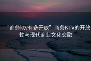 “商務(wù)ktv有多開放”商務(wù)KTV的開放性與現(xiàn)代商業(yè)文化交融