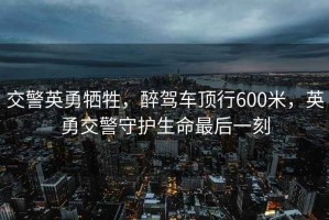 交警英勇犧牲，醉駕車頂行600米，英勇交警守護(hù)生命最后一刻