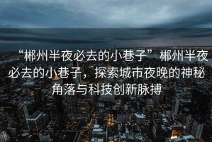 “郴州半夜必去的小巷子”郴州半夜必去的小巷子，探索城市夜晚的神秘角落與科技創(chuàng)新脈搏