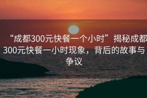 “成都300元快餐一個小時”揭秘成都300元快餐一小時現(xiàn)象，背后的故事與爭議