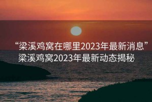 “梁溪雞窩在哪里2023年最新消息”梁溪雞窩2023年最新動(dòng)態(tài)揭秘