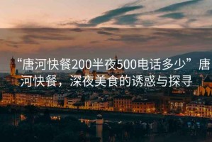 “唐河快餐200半夜500電話多少”唐河快餐，深夜美食的誘惑與探尋