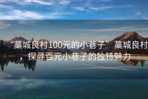 “藁城良村100元的小巷子”藁城良村，探尋百元小巷子的獨(dú)特魅力