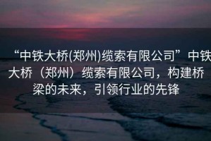 “中鐵大橋(鄭州)纜索有限公司”中鐵大橋（鄭州）纜索有限公司，構(gòu)建橋梁的未來，引領(lǐng)行業(yè)的先鋒