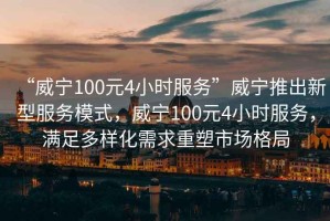 “威寧100元4小時(shí)服務(wù)”威寧推出新型服務(wù)模式，威寧100元4小時(shí)服務(wù)，滿足多樣化需求重塑市場(chǎng)格局