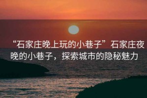 “石家莊晚上玩的小巷子”石家莊夜晚的小巷子，探索城市的隱秘魅力