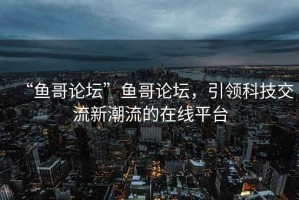 “魚哥論壇”魚哥論壇，引領(lǐng)科技交流新潮流的在線平臺(tái)