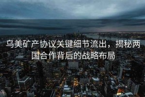 烏美礦產協(xié)議關鍵細節(jié)流出，揭秘兩國合作背后的戰(zhàn)略布局